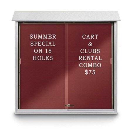 United Visual Products Outdoor Enclosed Combo Board, 72"x36", Satin Frame/Grey & Dark Spruce UVCB7236OD-GREY-DRKSPR